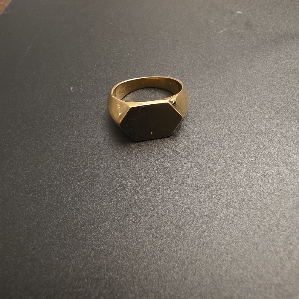 Gold Hexagonal Men's Ring